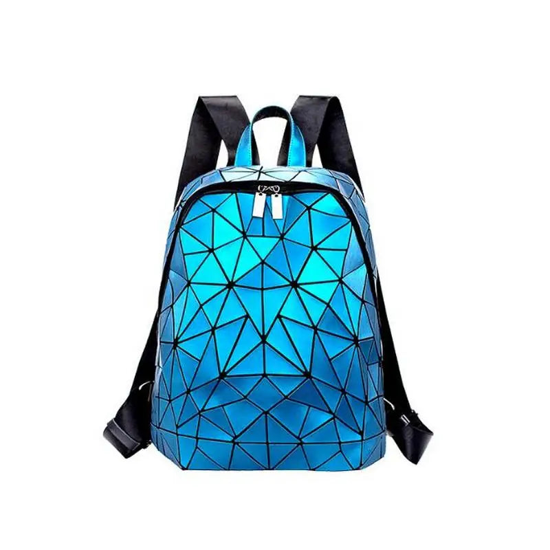 Damen Rucksack im geometrischen Design – Moderner Fashion Schul- & Reiserucksack aus PU-Leder