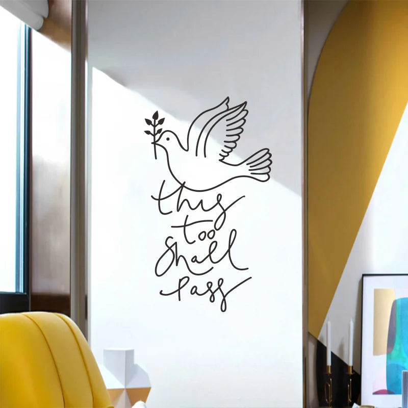 Friedenstaube Wandsticker – PVC Wandtattoo für Wohnzimmer, Flur & Türen
