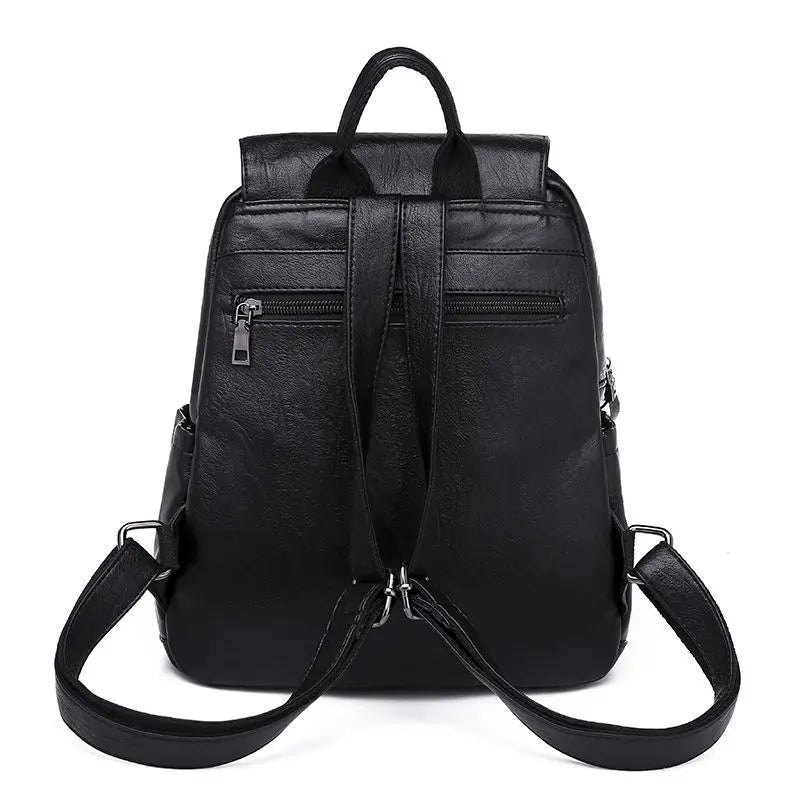 Damen Rucksack aus PU-Leder – Eleganter Freizeit- & Reiserucksack mit Reißverschluss