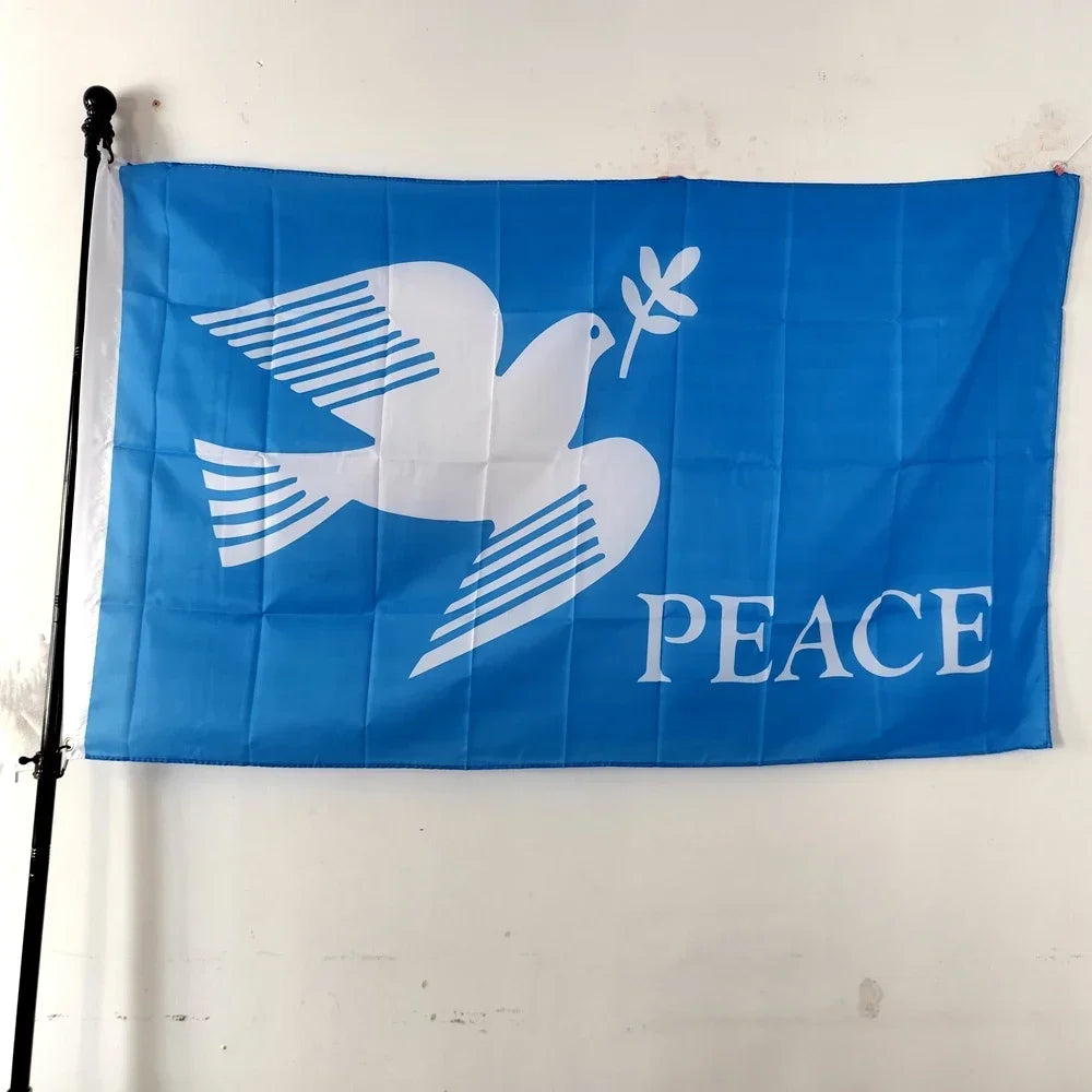 Peace Dove Flagge 90 × 150 cm – Friedenstauben Banner aus Polyester für Innen- & Außenbereich