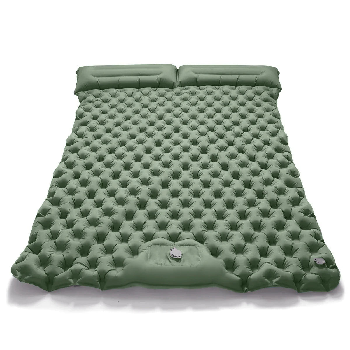Doppel Camping-Isomatte mit integrierter Luftpumpe – Extra breite aufblasbare Schlafmatte aus TPU-Nylon – Ultraleicht & faltbar