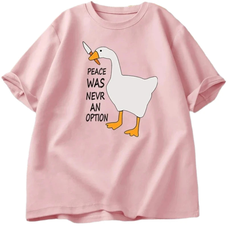 „Peace Was Never An Option“ Damen T-Shirt – Stylisches Statement-Shirt für Frühling & Sommer