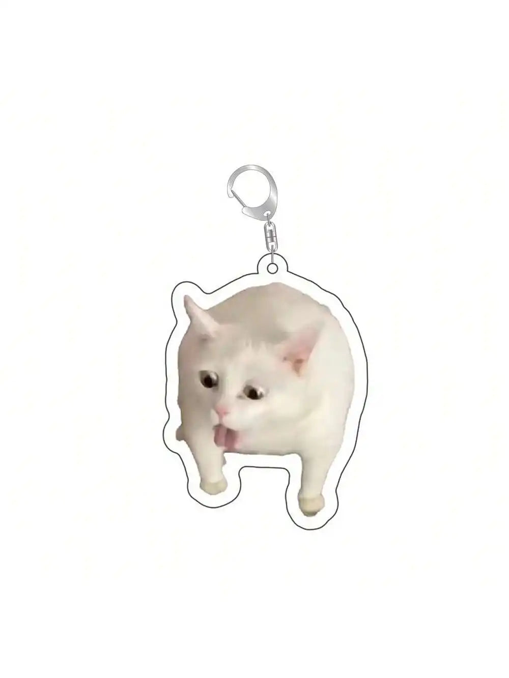 Lustiger Meme Schlüsselanhänger – Acryl Anhänger mit Katze oder Hund – Schlüsselring für Tasche, Auto & Smartphone