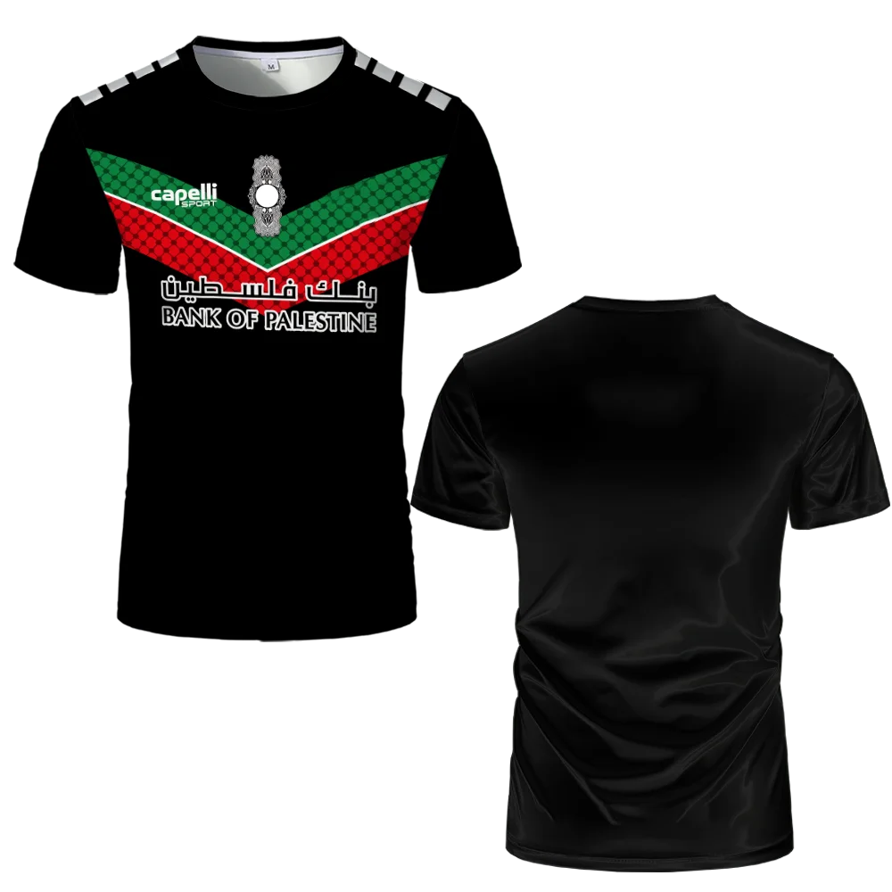 Palästina Fußball Jersey – Herren 3D-Print Sportshirt | Atmungsaktives Sommer T-Shirt