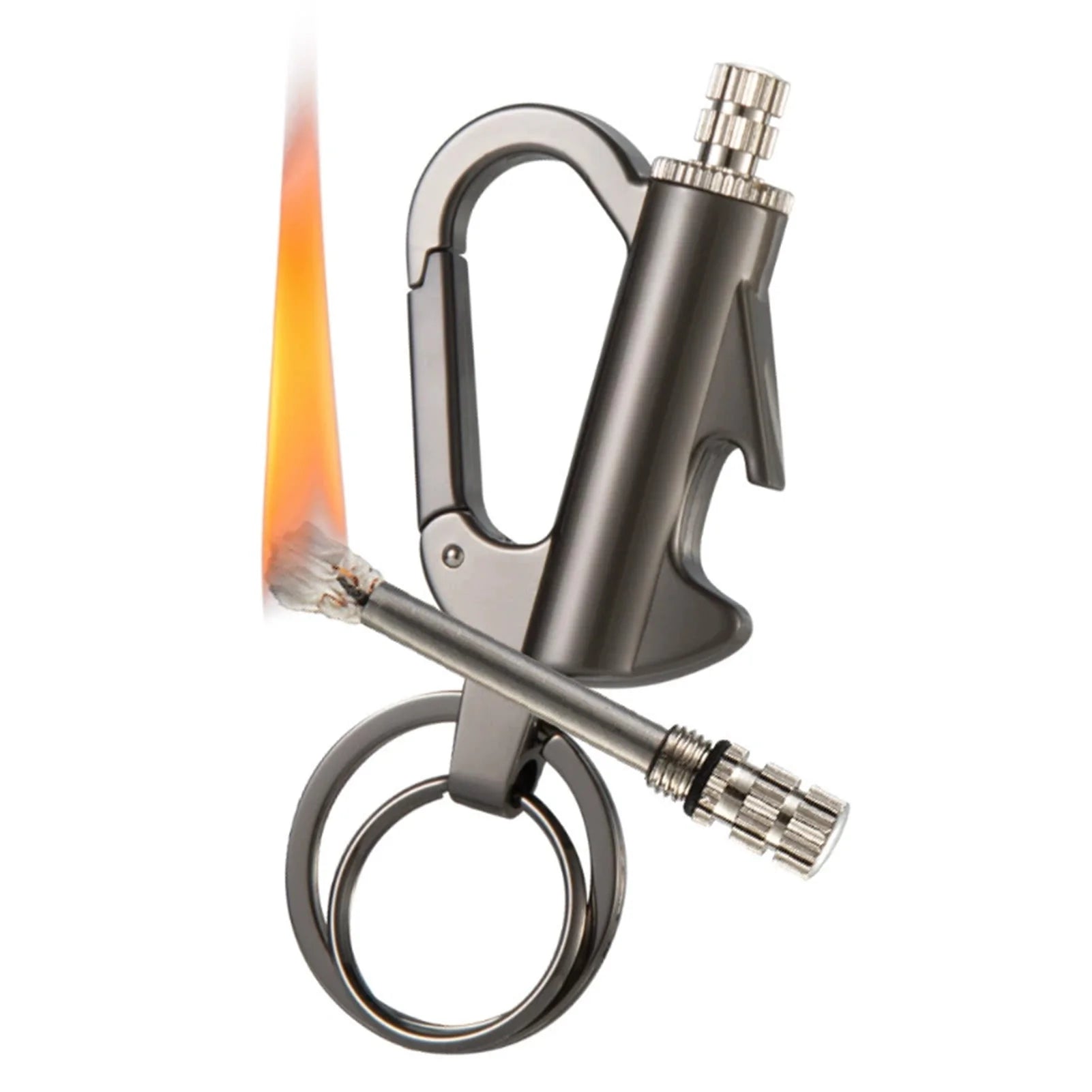 Wasserdichtes Permanent-Match Feuerzeug mit Schlüsselanhänger – Wiederbefüllbarer Outdoor Feuerstarter für Camping, Notfälle & Zigaretten