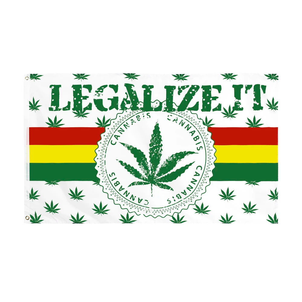 Peace Symbol Rasta Flagge 90 × 150 cm – Dekoflagge aus Polyester mit Friedenssymbol