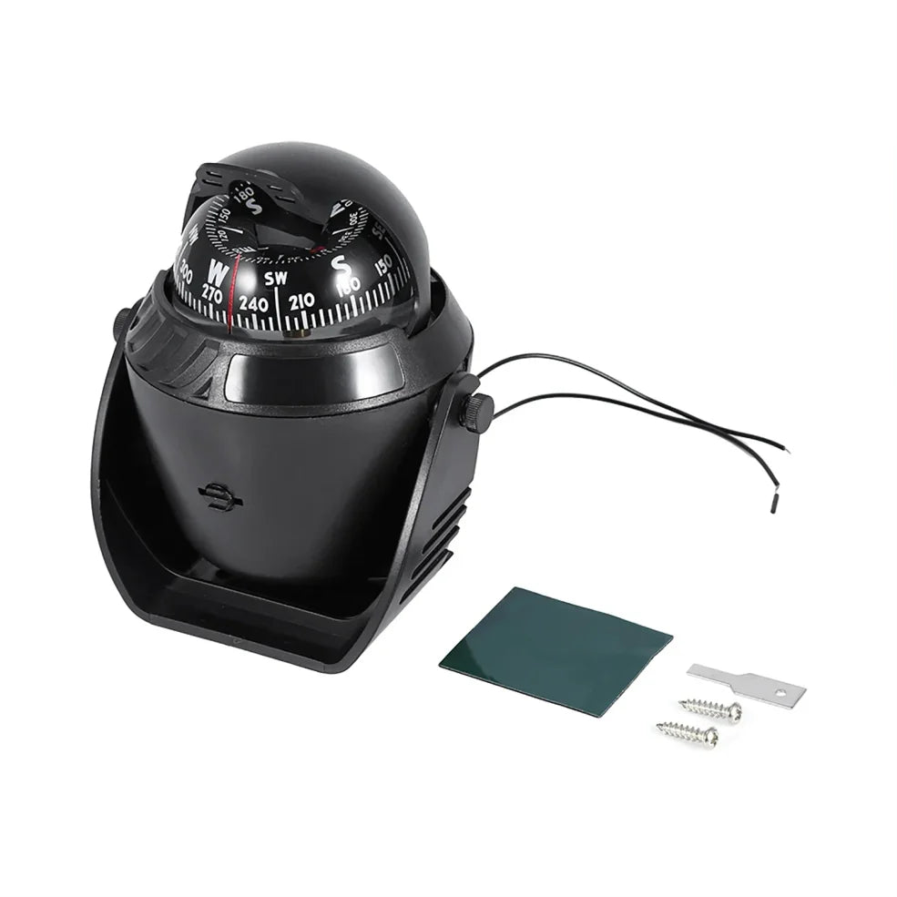 Marine-Kompass mit LED-Beleuchtung – Wasserdichter Boots- & Fahrzeugkompass für Navigation