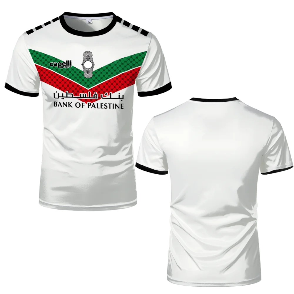 Palästina Fußball Jersey – Herren 3D-Print Sportshirt | Atmungsaktives Sommer T-Shirt