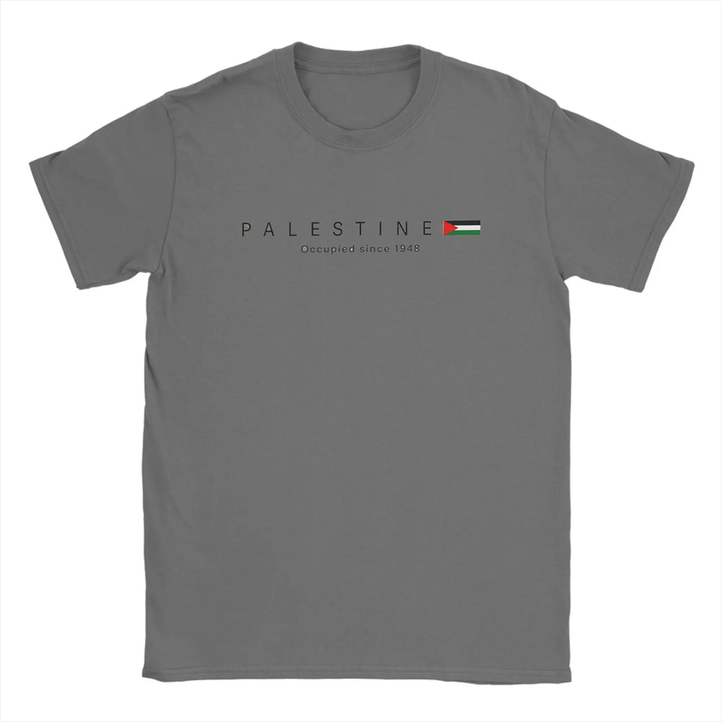 Palästina Flagge T-Shirt Herren – Baumwoll-Shirt mit Palästina-Karte, Rundhals, Sommer Streetwear, Kurzarm, Große Größen