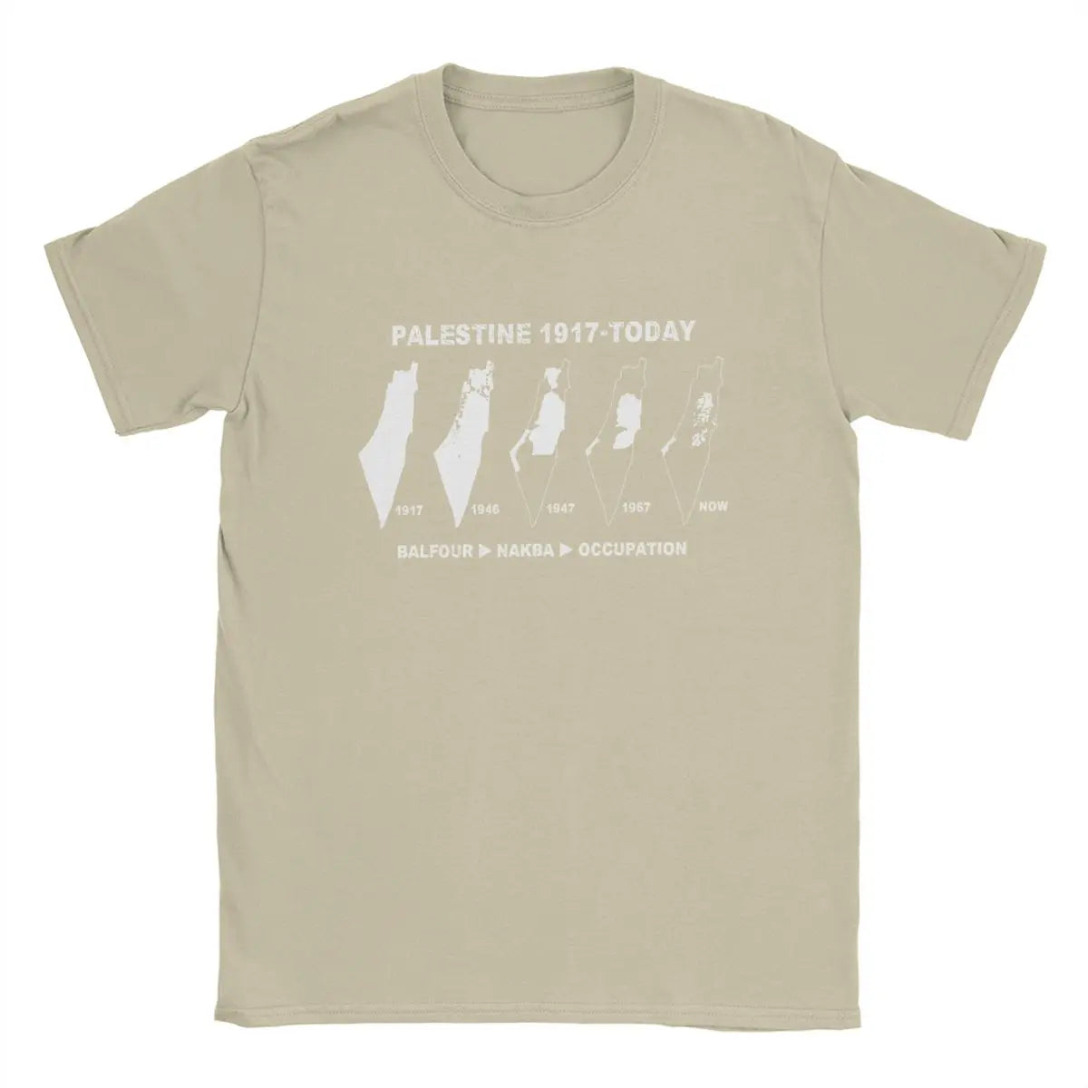 Herren T-Shirt mit Palästina-Kartenmotiv – 100 % Baumwolle | Kurzarm Casual Shirt