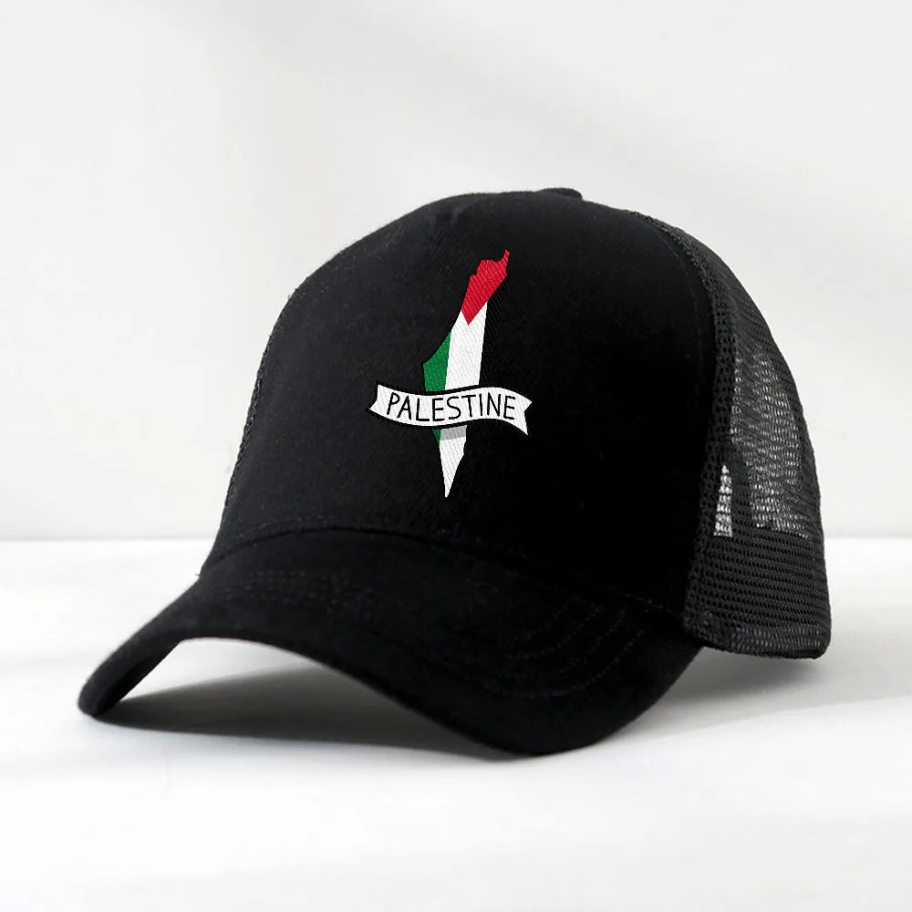 Palästina Baseball Cap – Snapback Cap mit Karten- & Flaggenmotiv | Atmungsame Unisex Kappe