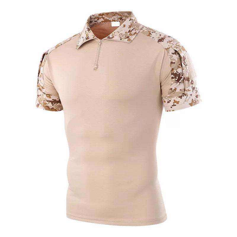 Herren Tactical T-Shirt – Kurzarm Outdoor Shirt aus Baumwoll-Polyester-Mix für Hiking, Camping & Freizeit