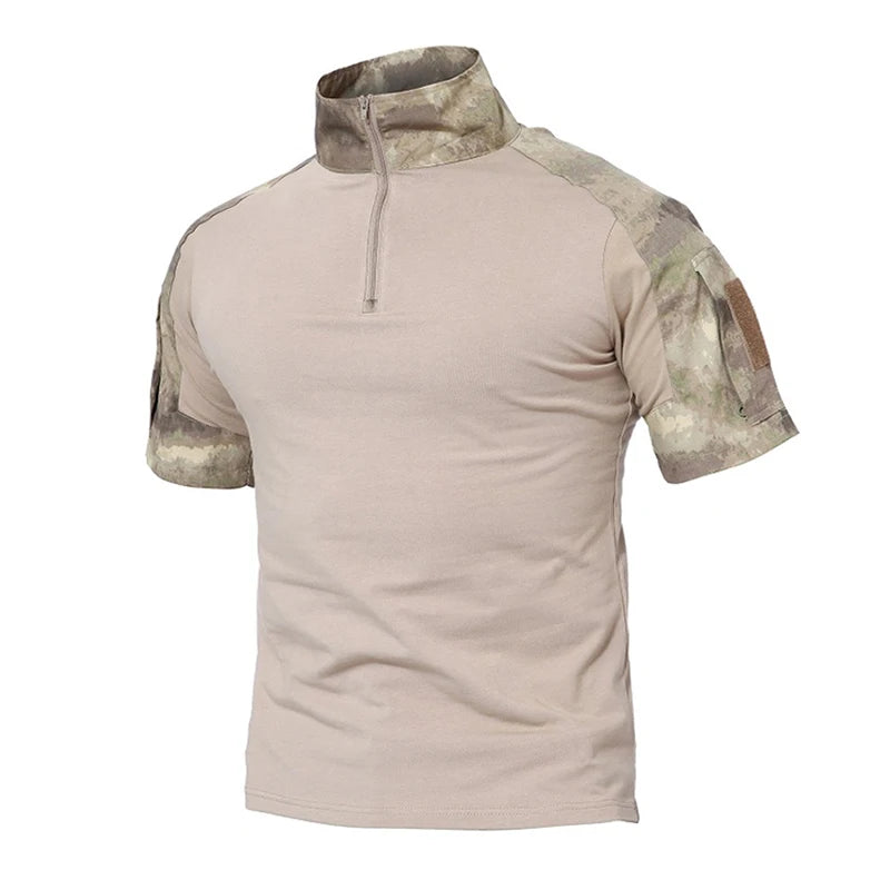 Herren Tactical T-Shirt – Kurzarm Outdoor Shirt aus Baumwoll-Polyester-Mix für Hiking, Camping & Freizeit