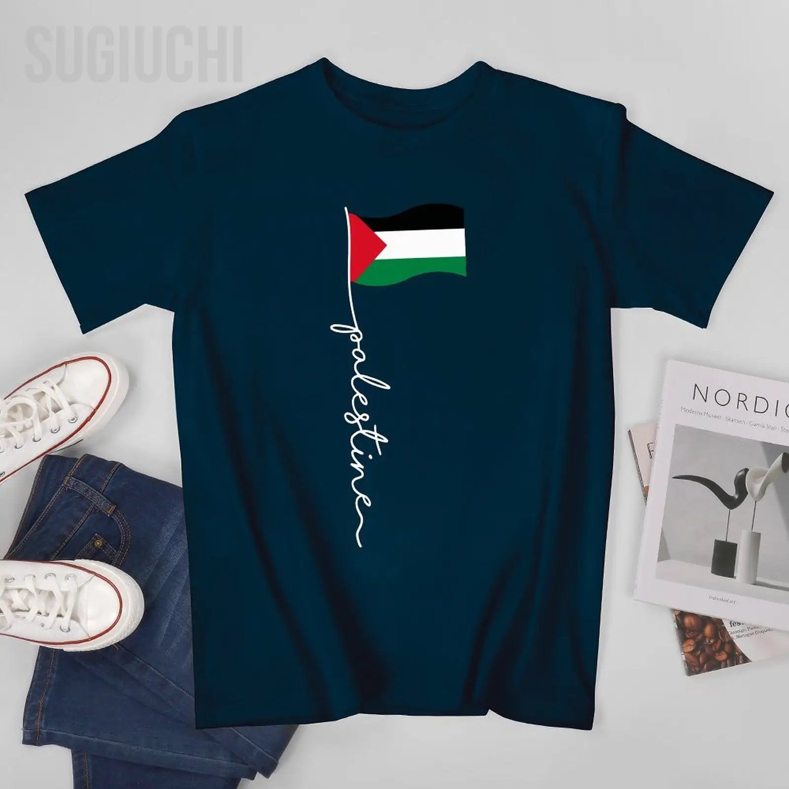Palästina Flaggen T-Shirt – Unisex Baumwollshirt mit Print | Kurzarm Rundhals