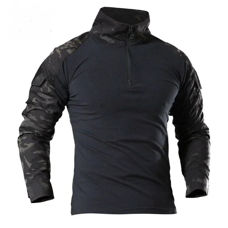Taktisches Langarm Camouflage Shirt – Herren Outdoor Hunting & Hiking T-Shirt – Atmungsaktiv für Trekking, Airsoft & Camping