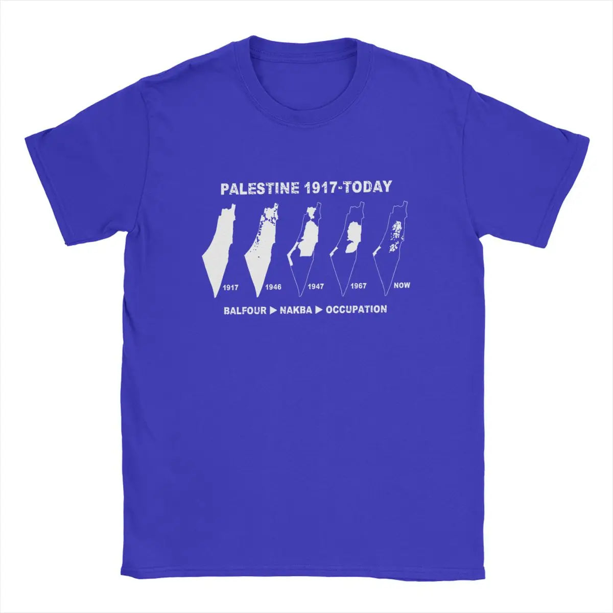 Herren T-Shirt mit Palästina-Kartenmotiv – 100 % Baumwolle | Kurzarm Casual Shirt