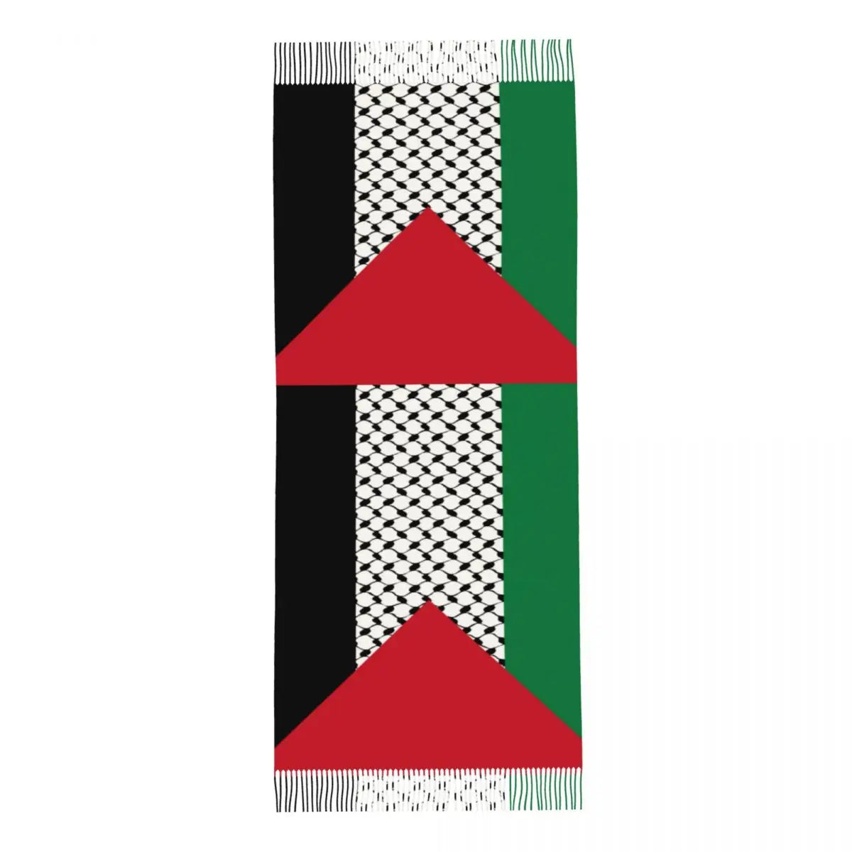 Palästina Schal für Damen – Weicher Kufiya Keffiyeh Schal mit Flaggenmuster – Langer Polyester Schal für alle Jahreszeiten