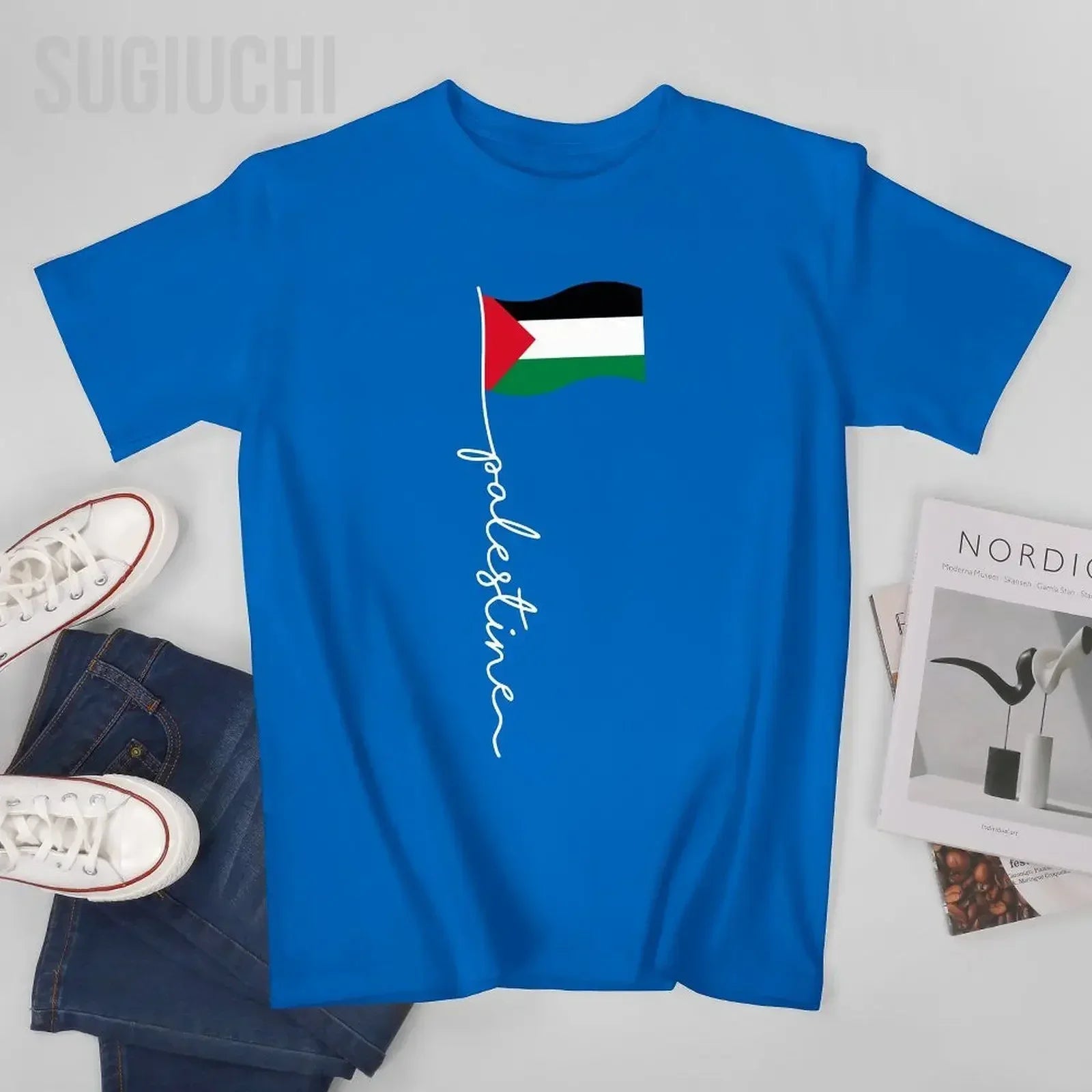 Palästina Flaggen T-Shirt – Unisex Baumwollshirt mit Print | Kurzarm Rundhals