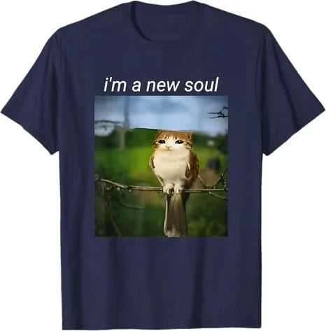Meowl Meme T-Shirt – Lustiges Cat Owl Graphic Tee aus Baumwolle – Unisex Fun Shirt – Größen S–5XL