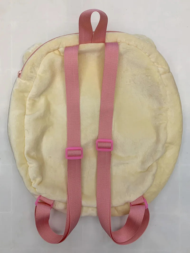 Kawaii Plüsch Bären Rucksack – Weicher Cartoon Schulrucksack für Damen, Mädchen & Kinder – 35 × 30 × 7,5 cm
