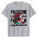 Palästina T-Shirt aus 100 % Baumwolle – Kurzarm Shirt mit Mädchen-Motiv & Bandana – Unisex