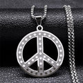 Peace Symbol Halskette aus Edelstahl – Silberfarbene Kette mit Peace-Anhänger für Damen & Herren