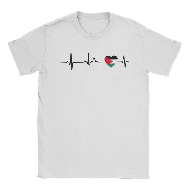 Heartbeat Palästina T-Shirt – Herren Kurzarmshirt mit Herzschlag-Print | Leicht & Schnelltrocknend