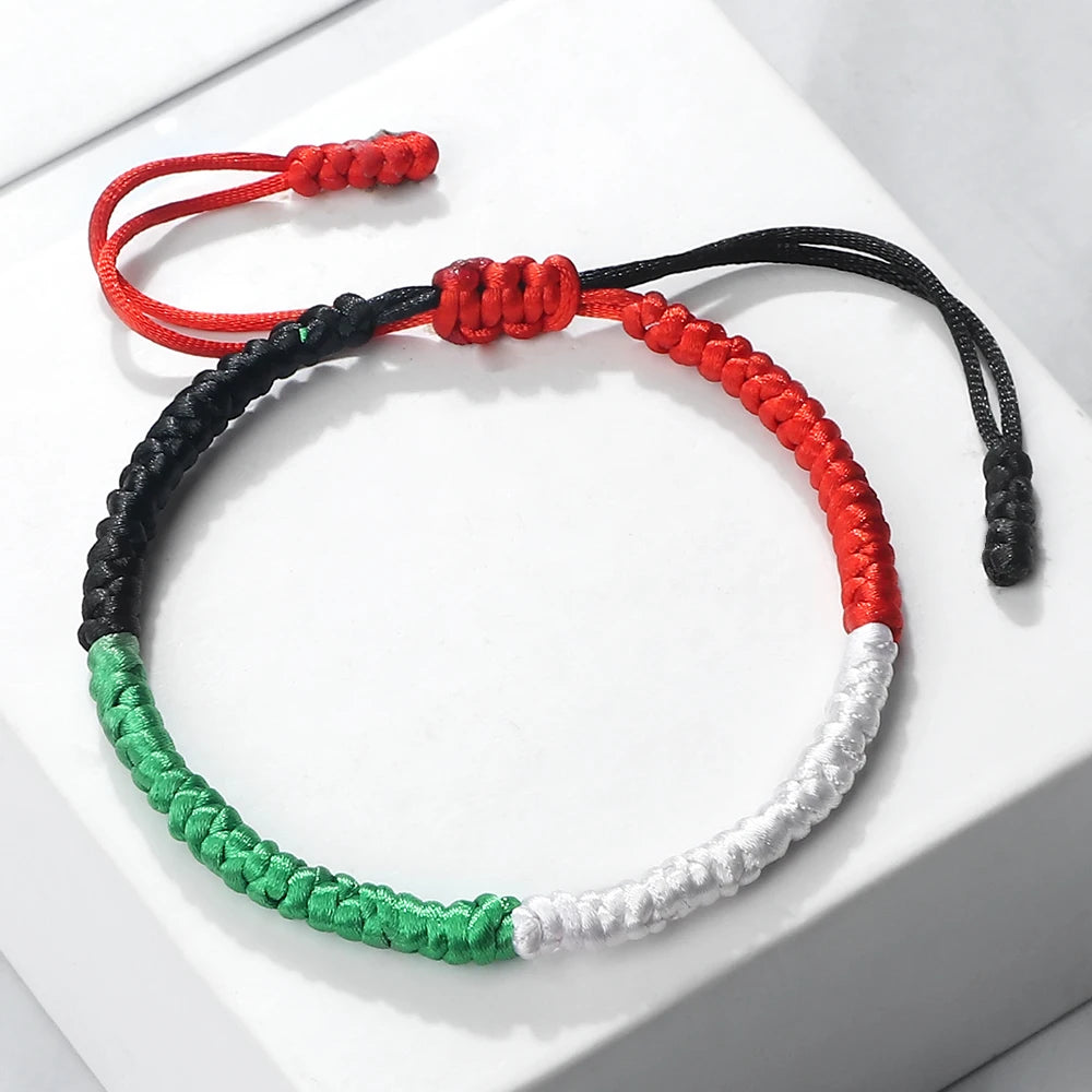 Palästina Armband – Geflochtenes Unisex Armband mit Natursteinperlen
