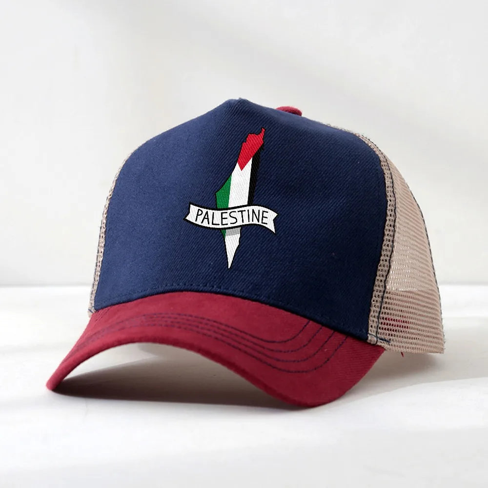 Palästina Baseball Cap – Snapback Cap mit Karten- & Flaggenmotiv | Atmungsame Unisex Kappe
