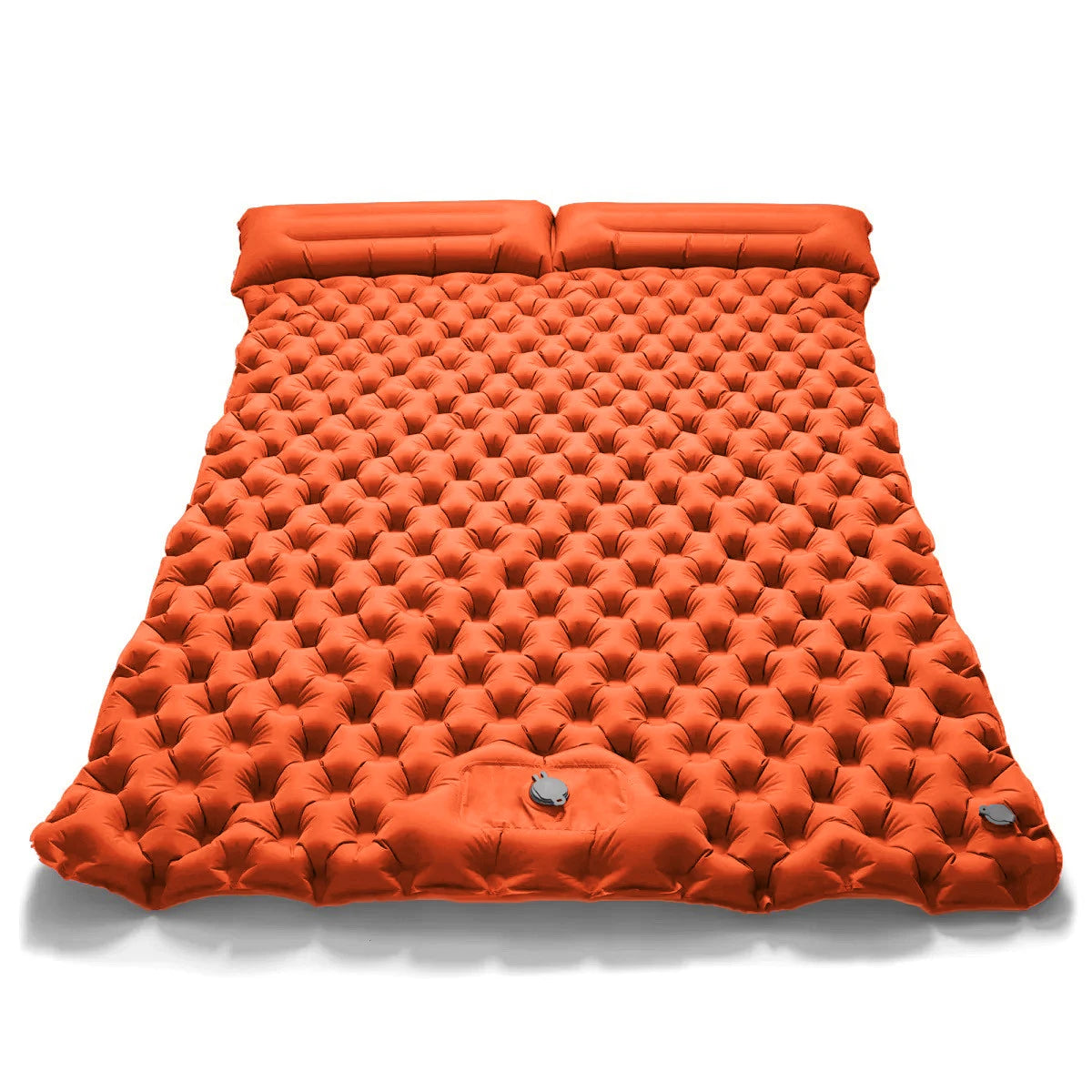 Doppel Camping-Isomatte mit integrierter Luftpumpe – Extra breite aufblasbare Schlafmatte aus TPU-Nylon – Ultraleicht & faltbar