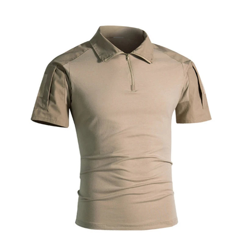 Herren Tactical T-Shirt – Kurzarm Outdoor Shirt aus Baumwoll-Polyester-Mix für Hiking, Camping & Freizeit