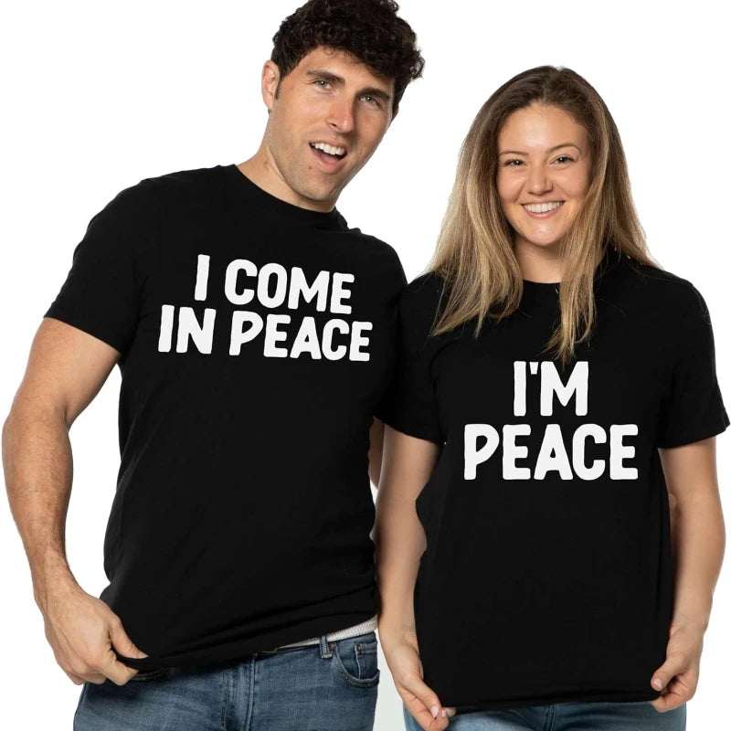 I Come in Peace / I Am Peace T-Shirt – Lustiges Statement-Shirt aus Baumwolle für Damen & Herren