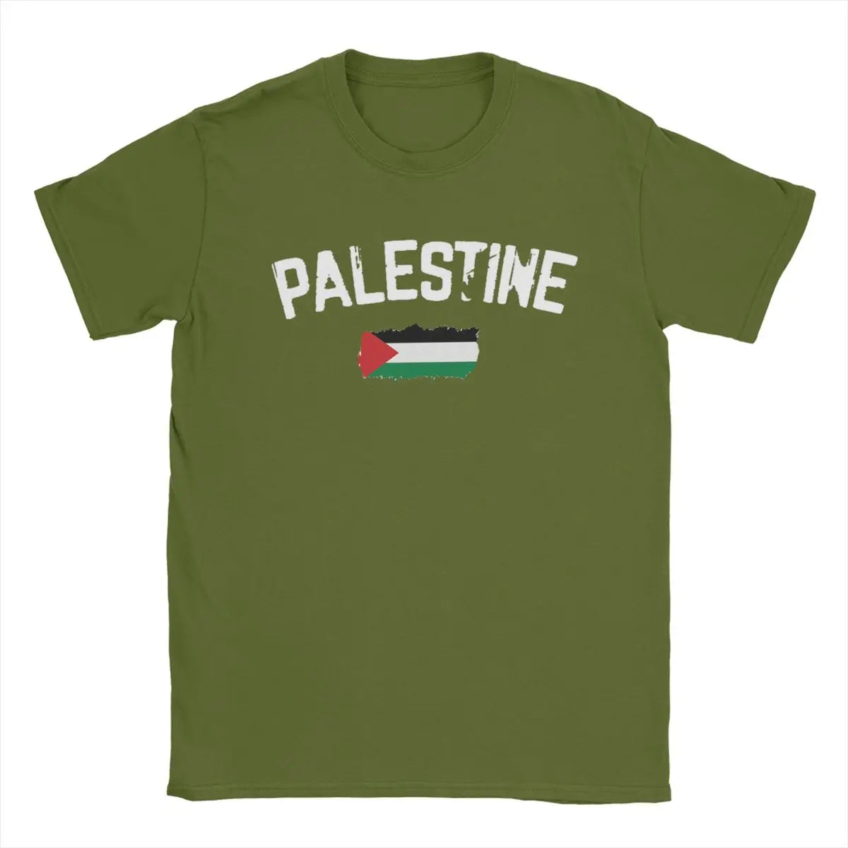 Herren T-Shirt mit Palästina-Flaggenmotiv – 100 % Baumwolle | Kurzarm Casual Shirt