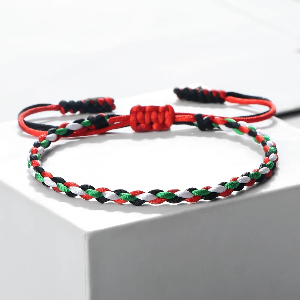 Palästina Armband – Geflochtenes Unisex Armband mit Natursteinperlen