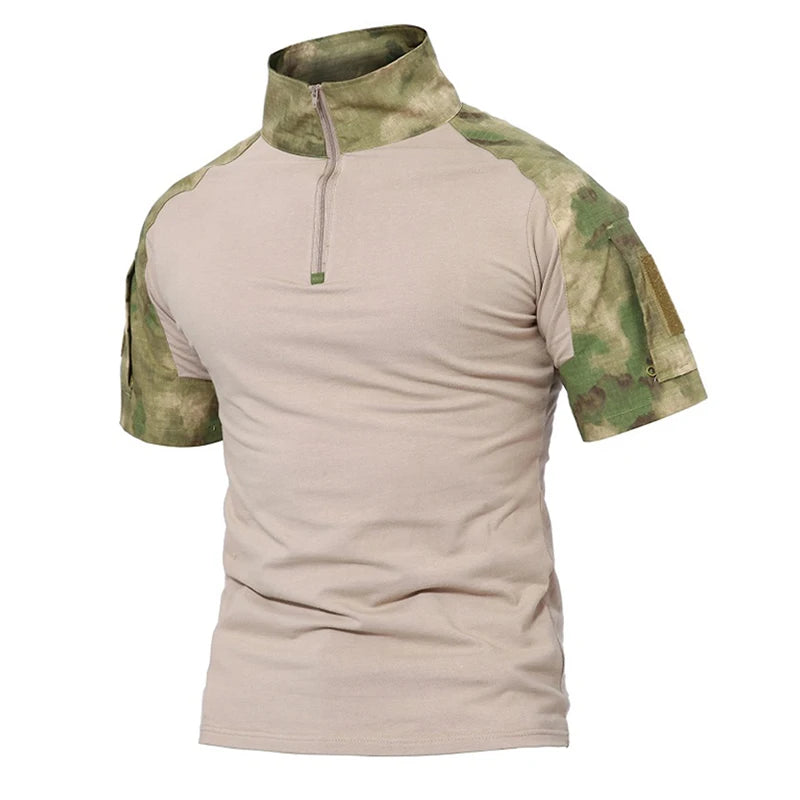 Herren Tactical T-Shirt – Kurzarm Outdoor Shirt aus Baumwoll-Polyester-Mix für Hiking, Camping & Freizeit