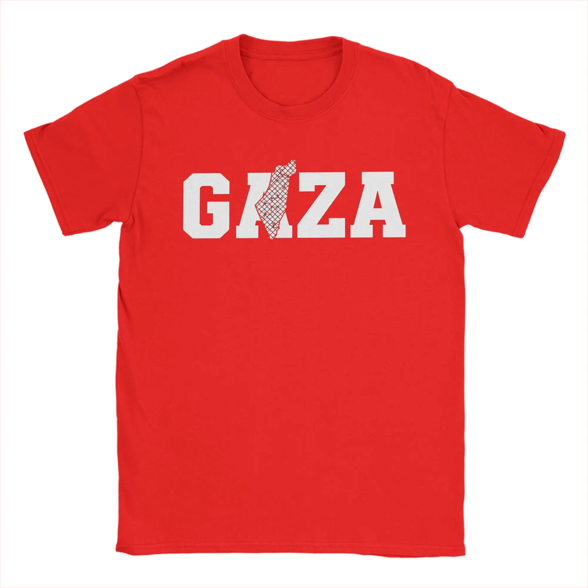 Palästina Gaza T-Shirt – Herren Baumwollshirt mit Typografie-Print | Kurzarm Casual Tee
