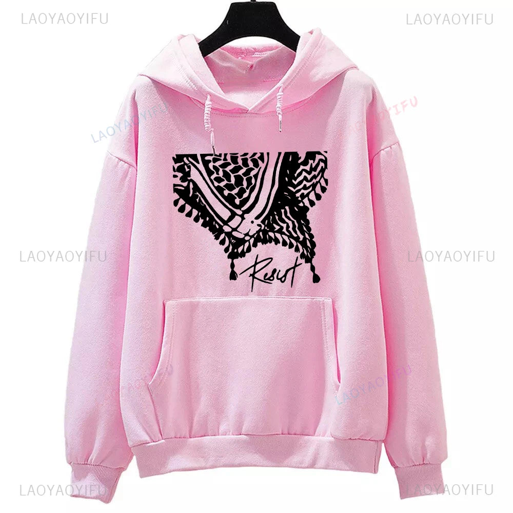 Palästina Hoodie mit Kufiya-Motiv – Warmer Unisex Kapuzenpullover für Damen & Herren