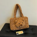 Plüsch Rucksack mit Teddybär – Süßer Damen & Mädchen Backpack aus Velours – Koreanischer Casual Trend