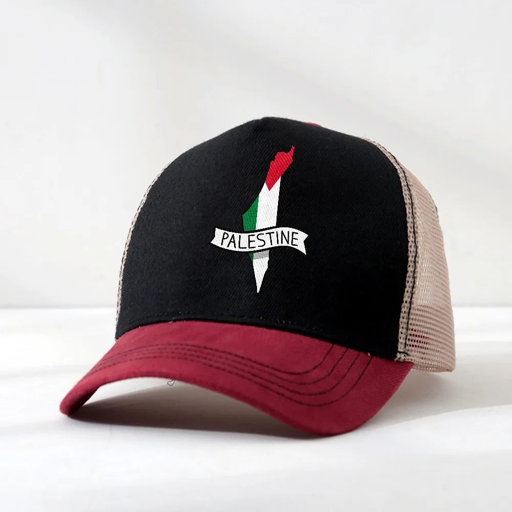 Palästina Baseball Cap – Snapback Cap mit Karten- & Flaggenmotiv | Atmungsame Unisex Kappe