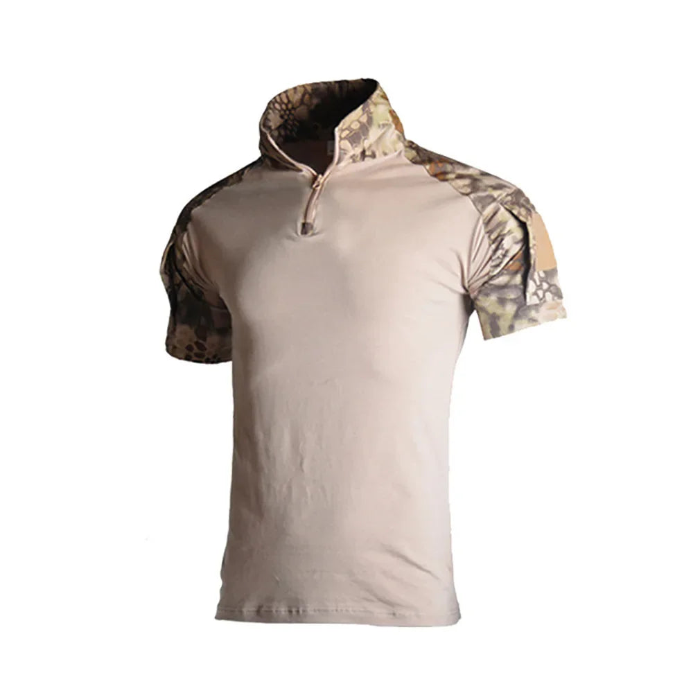 Herren Tactical T-Shirt – Kurzarm Outdoor Shirt aus Baumwoll-Polyester-Mix für Hiking, Camping & Freizeit