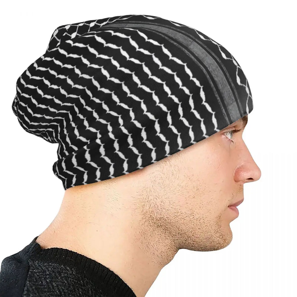 Palästina Beanie – Unisex Strickmütze mit traditionellem Muster