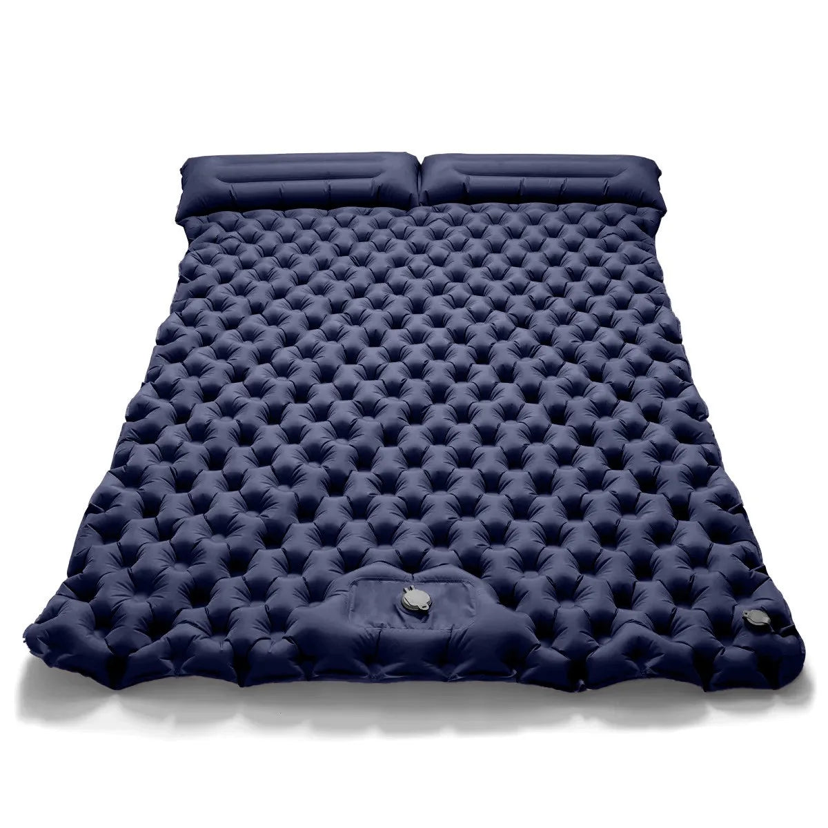 Doppel Camping-Isomatte mit integrierter Luftpumpe – Extra breite aufblasbare Schlafmatte aus TPU-Nylon – Ultraleicht & faltbar