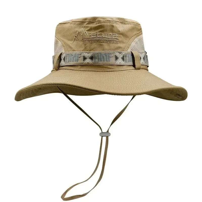 Herren Sonnenhut mit breiter Krempe – UV-Schutz Bucket Hat aus atmungsaktivem Polyester – Unisex Outdoor Fischerhut
