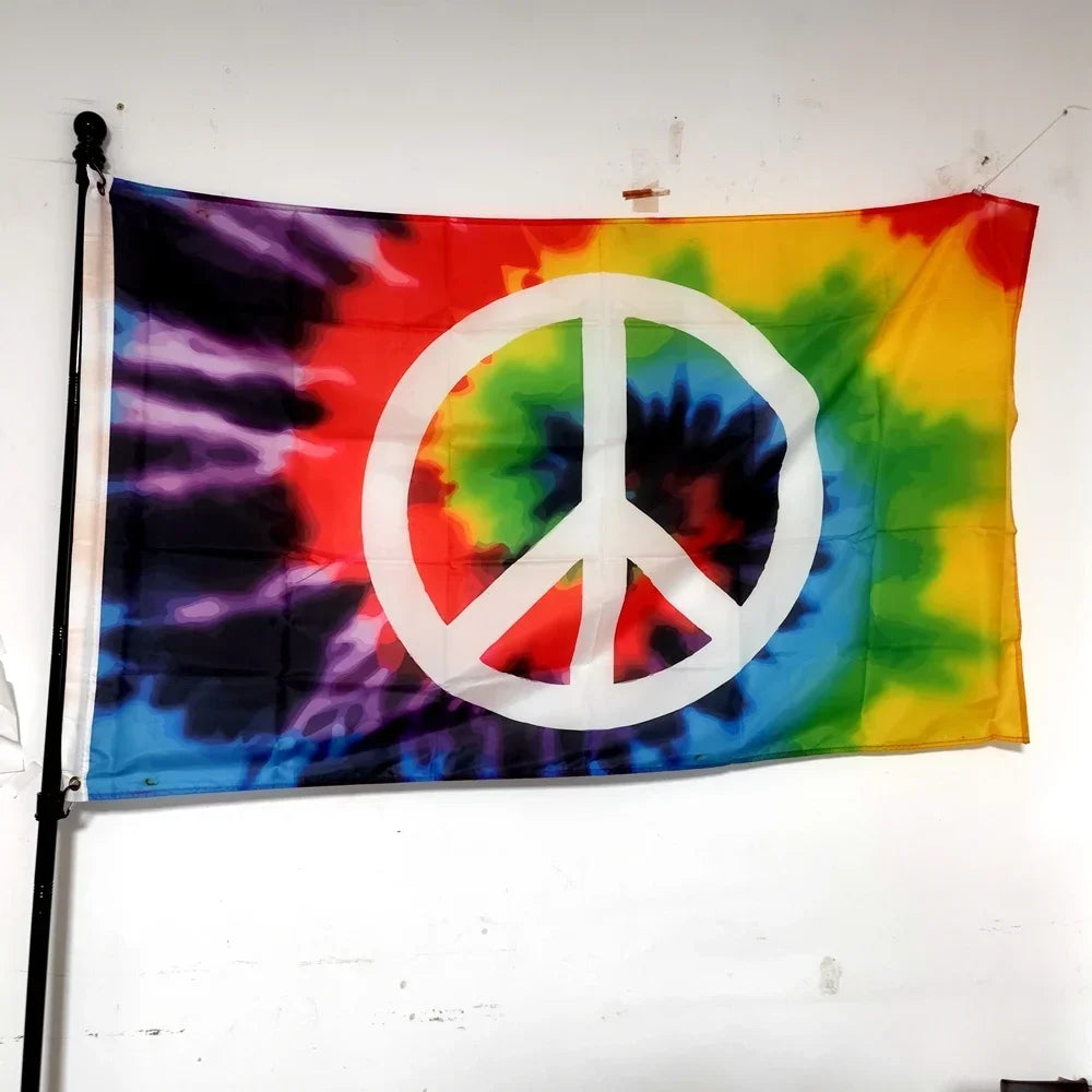 Peace Flagge 90 × 150 cm – Dekoflagge aus Polyester für Innen- & Außenbereich