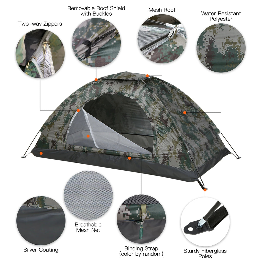 Pop-Up Campingzelt mit UV-Schutz UPF 30+ – Leichtes Outdoor Zelt für Strand, Camping & Garten – 2 Größen