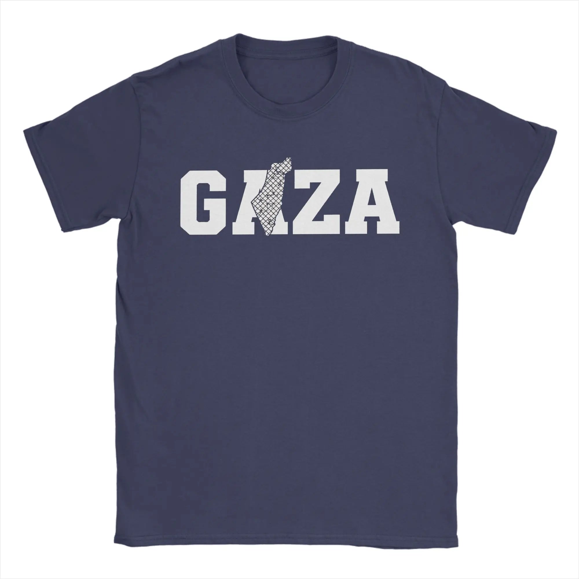 Palästina Gaza T-Shirt – Herren Baumwollshirt mit Typografie-Print | Kurzarm Casual Tee