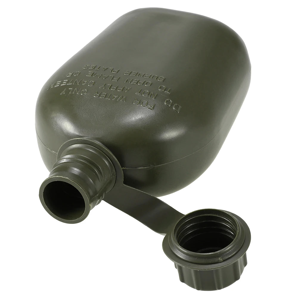 1 Liter Outdoor Feldflasche mit Filz-Hülle – Militär Trinkflasche für Camping, Wandern & Trekking