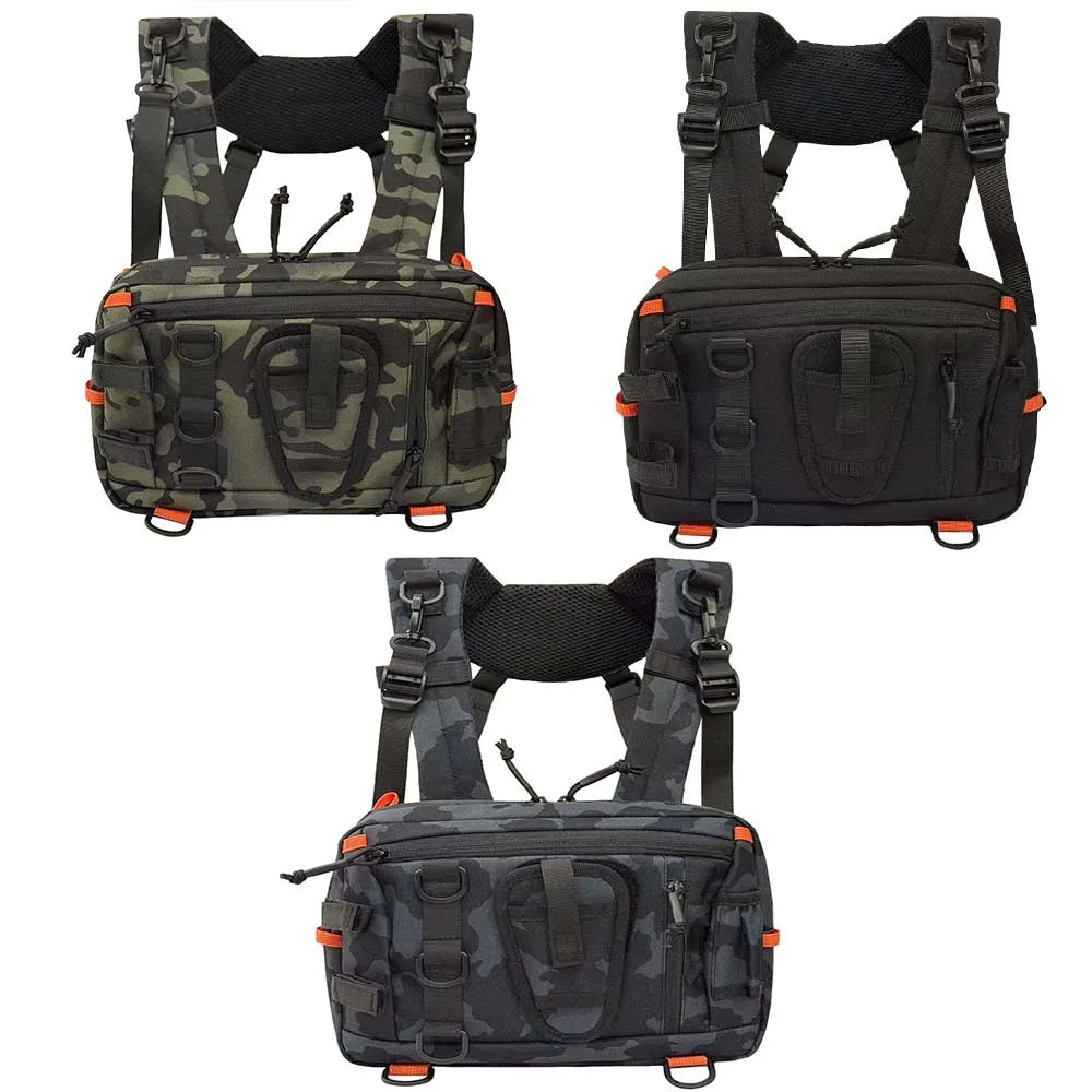 Taktische Brusttasche aus Nylon – Multifunktionale Chest Bag für Wandern, Radfahren, Angeln & Outdoor