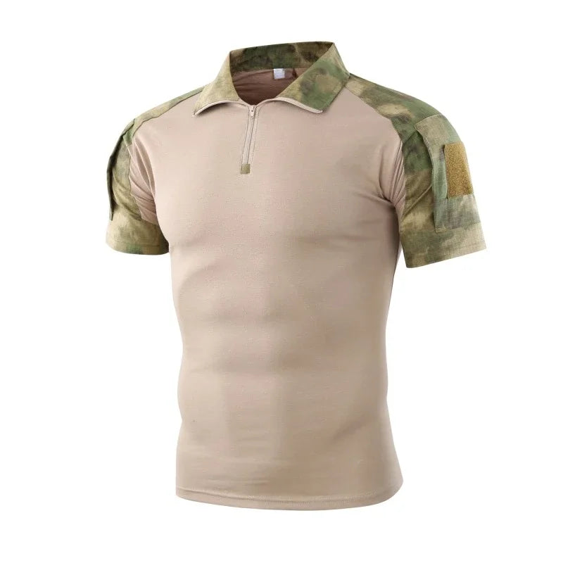 Herren Tactical T-Shirt – Kurzarm Outdoor Shirt aus Baumwoll-Polyester-Mix für Hiking, Camping & Freizeit