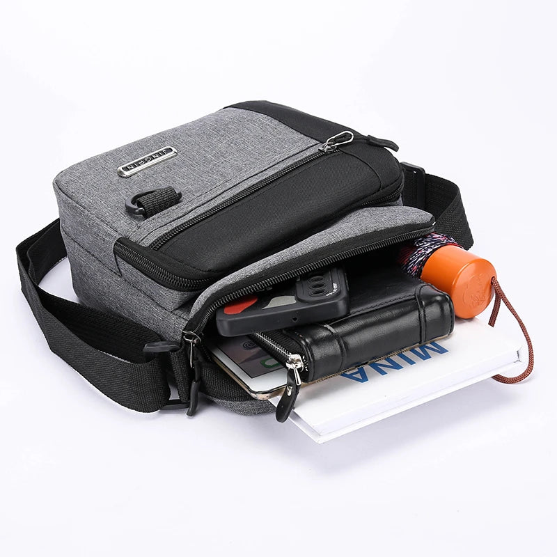 Herren Schultertasche mit großem Stauraum – Wasserdichte Business Crossbody Bag aus Oxford-Gewebe